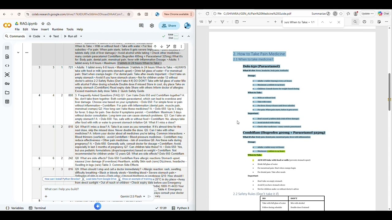 decide  chunk size and chunk overlap based on embedding model and  structured blocks before chunking