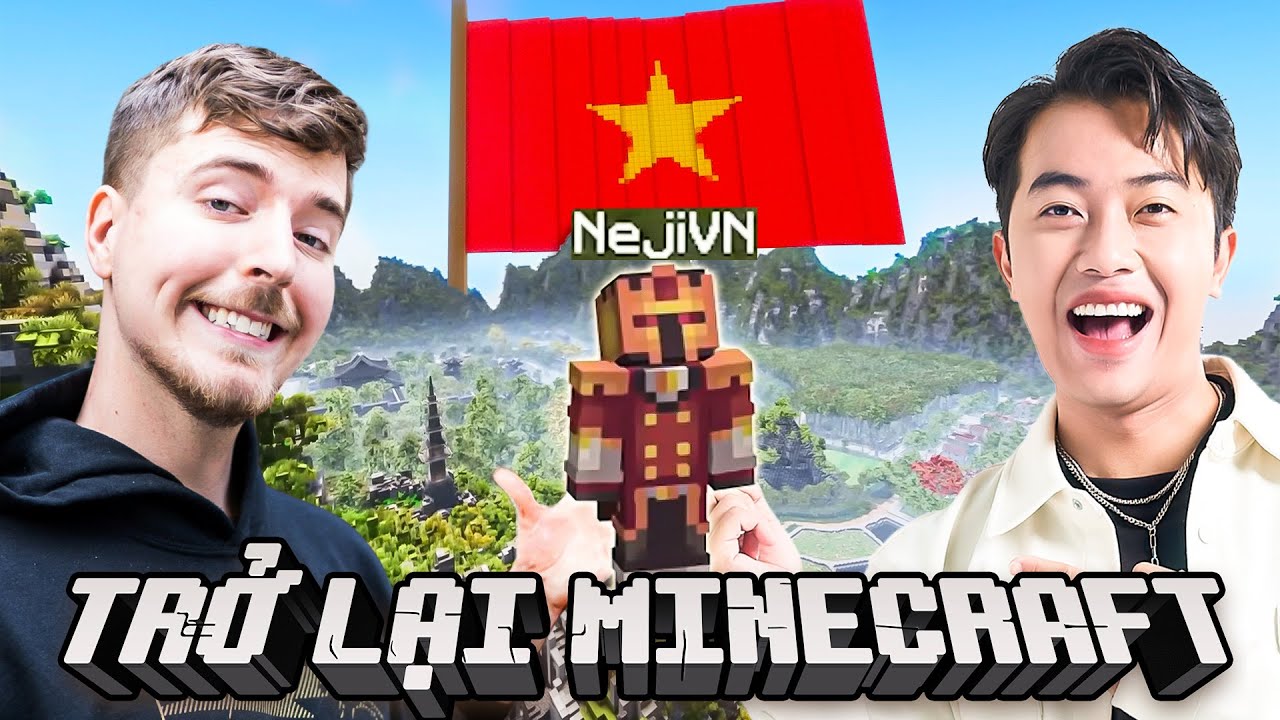 CrisDevilGamer và MrBeast choáng ngợp bởi vẻ đẹp của Ninh Bình trong Minecraft