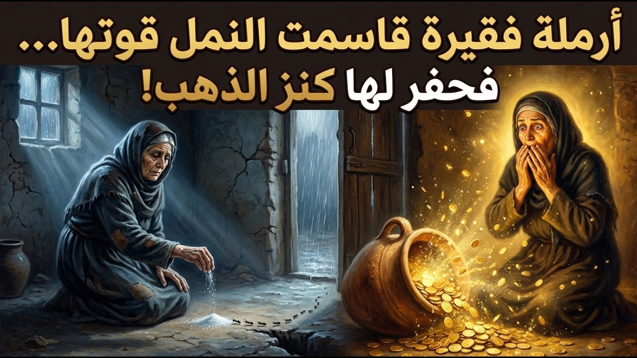 قصة العجوز التي كانت تضع السكر للنمل.. فقام النمل بحفر الأرض تحت كوخها ليخرج لها جرة الذهب!