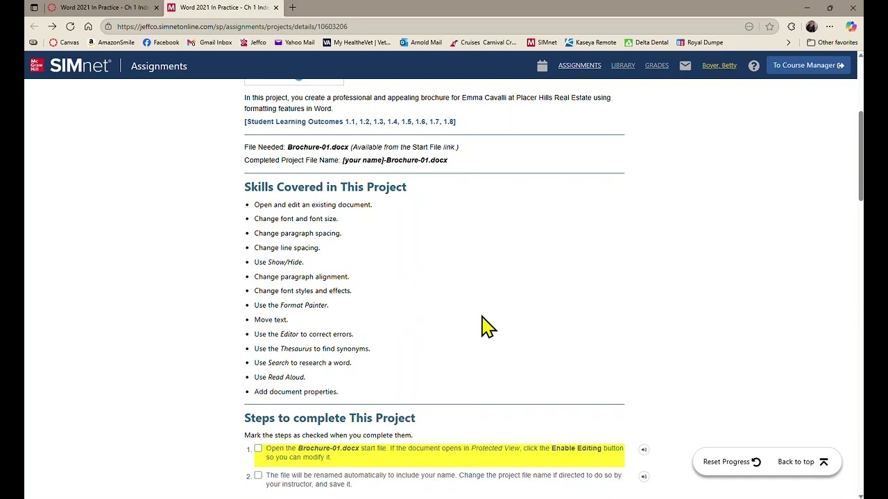 Word 2021 In Practice - Ch 1 Independent Project 1-6