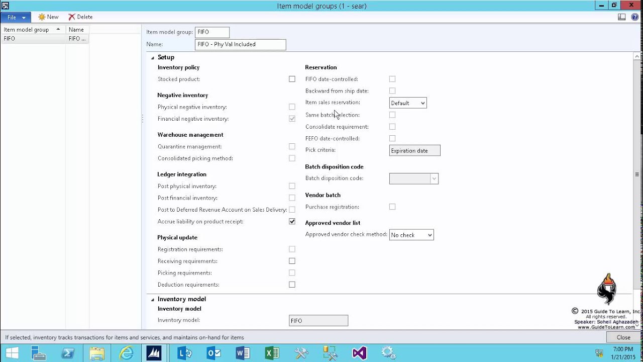 Implement item model groups in Microsoft Dynamics AX 2012 R3