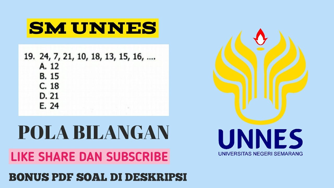 Pola Bilangan Tes Numerik | Soal Ujian Mandiri UNNES