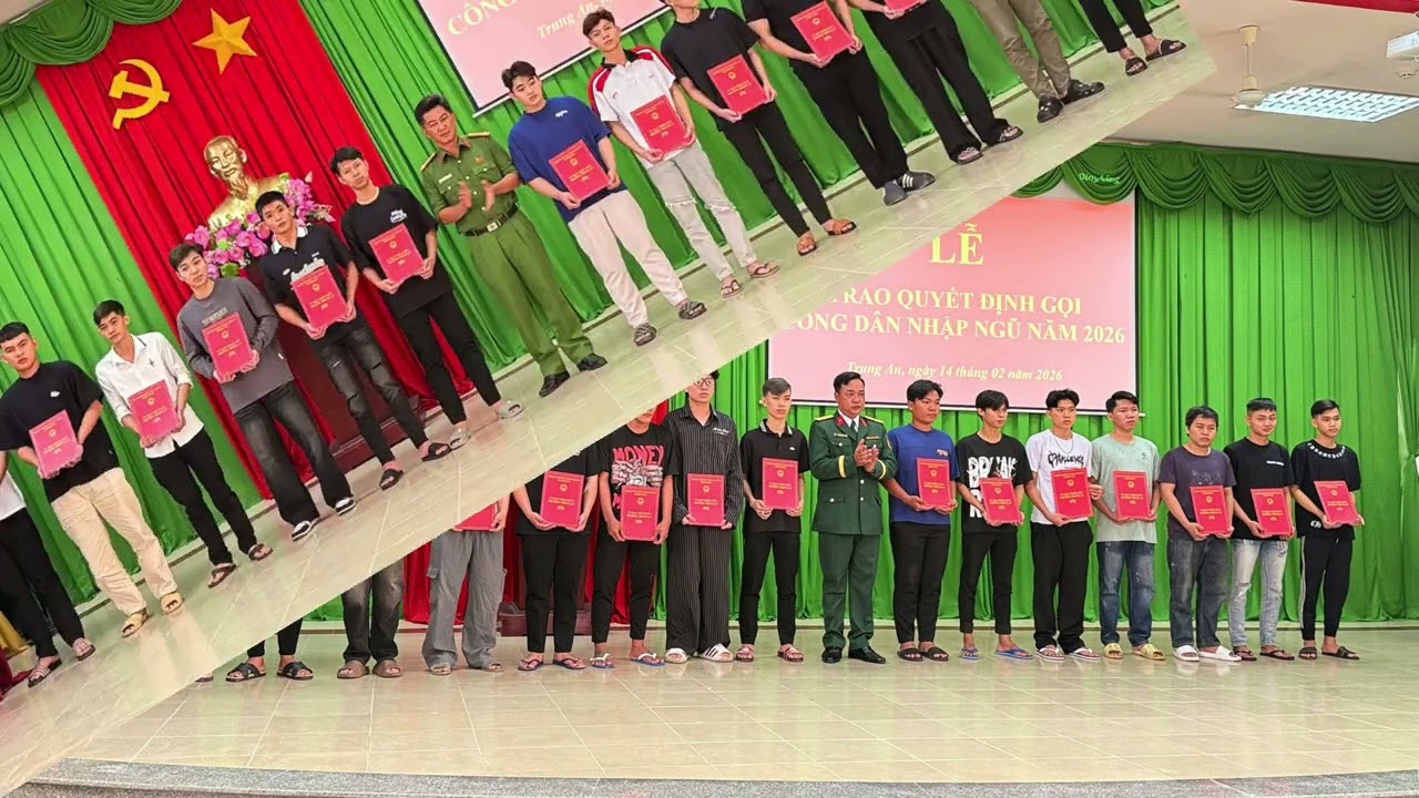 Phường Trung An trao lệnh gọi nhập ngũ năm 2026: khí thế sôi nổi, tuổi trẻ hăng hái lên đường BVTQ