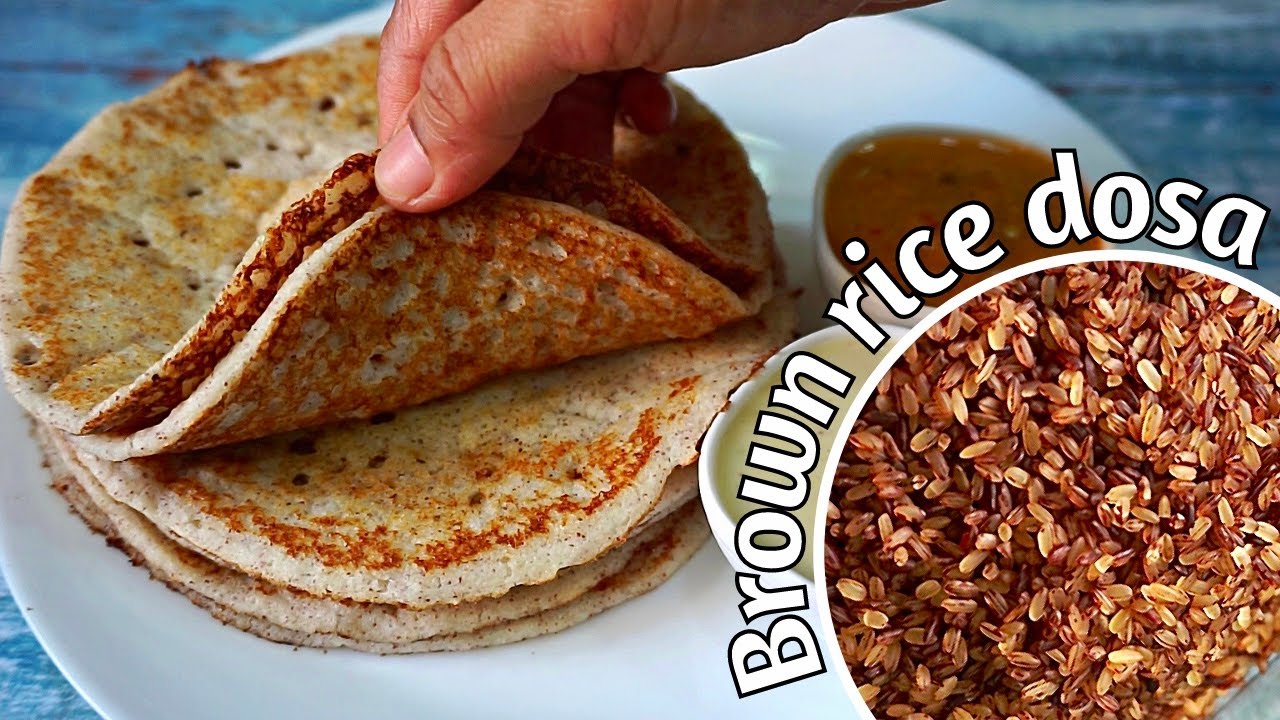 Brown rice dosa recipe | brown rice set dosa | healthy breakfast recipe for weight loss