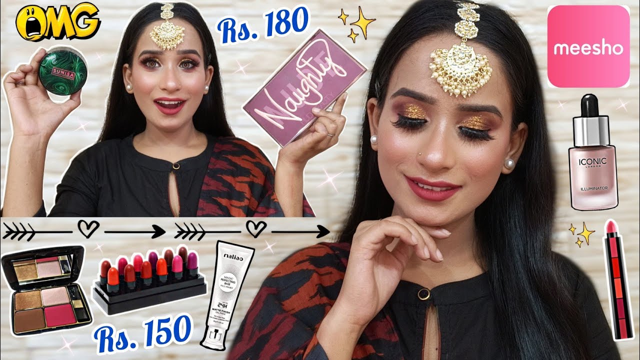 Trying World's *Cheapest* Makeup From MEESHO | EVERYTHING UNDER RS. 299 | Full Face Of सस्ता Makeup