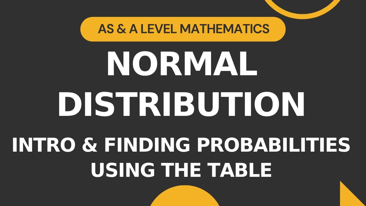 Normal Distribution Part 1 | Intro & Finding Probabilities using Table | AS & A level Math S1 9709