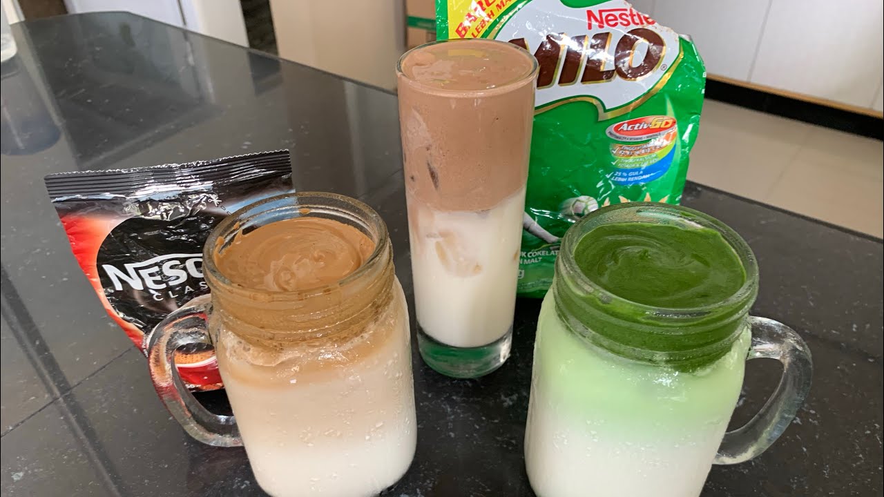 Ngafe #dirumahaja, Dalgona Coffee viral dan eksperimen dengan matcha dan milo