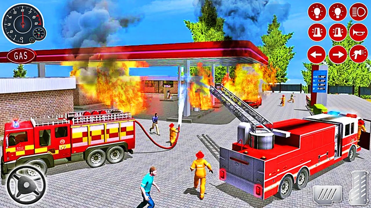 Real Fire Truck Driving Simulator 2020 - Mission: Fireman's Daily Job - Best Android Gameplay