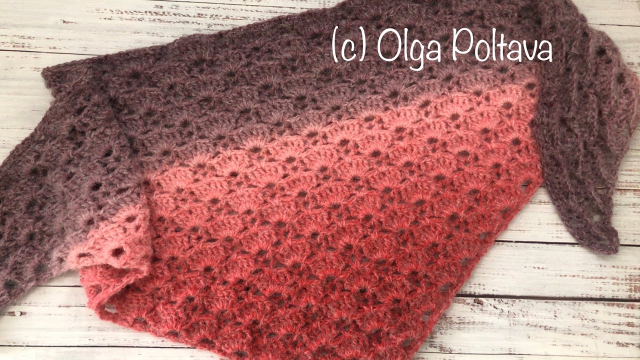 Easy Cozy Triangular Scarf, 1 Cake Caron Colorama Halo Yarn, Crochet Video Tutorial 🧶✨