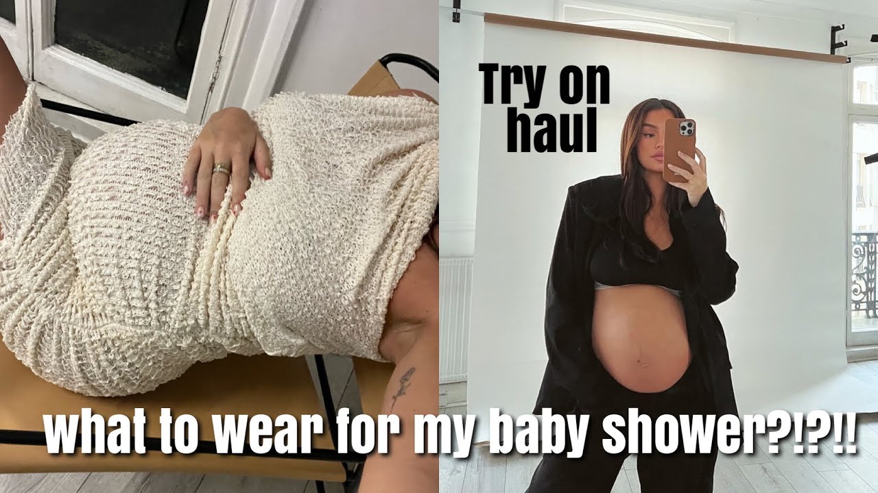 Try on haul for my baby shower (how I shop normal clothes 33 weeks pregnant) HELP me choose!!