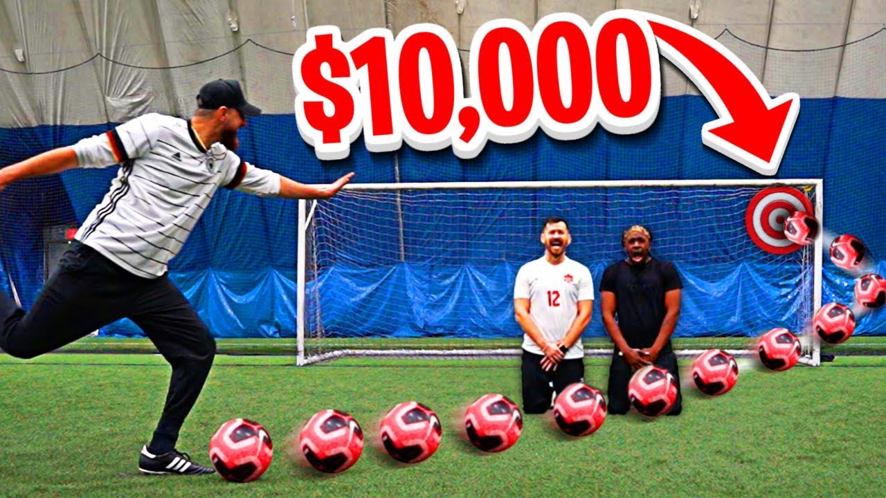 Insane SOCCER Trick Shots Challenge For $10,000!