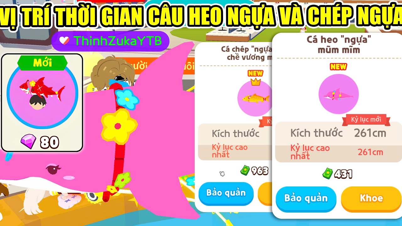 VỊ TRÍ THỜI GIAN CÂU NHIỀU CÁ HEO NGỰA VÀ CHÉP NGỰA FULL NHIỆM VỤ NHẬN MŨ CÁ MẬP ĐỎ | Play Together