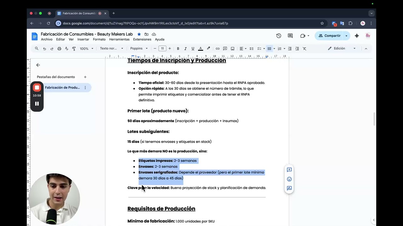 Fabricación de Consumibles - Beauty Makers Lab