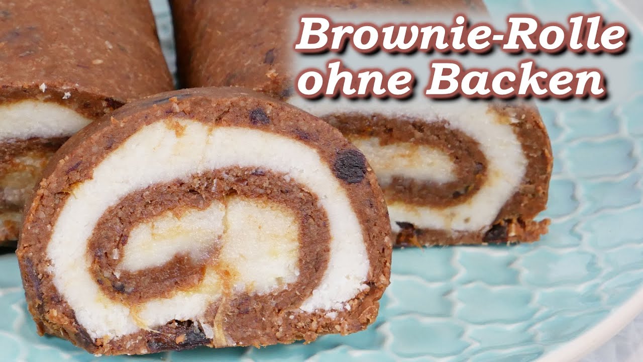 Rohkost Brownie-Rolle ohne Backen 🥥 | Einfaches & gesundes Rezept