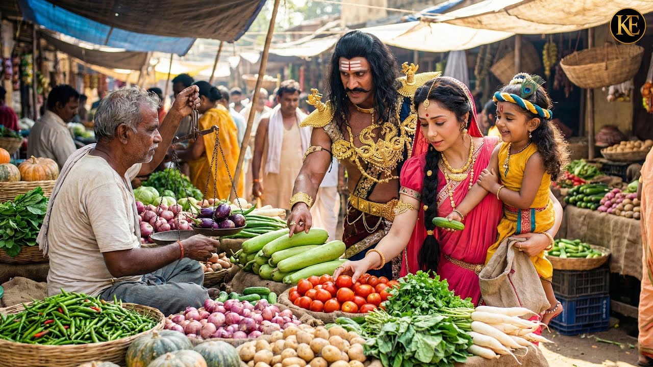 कंस आया गोकुल, बाल कान्हा और मैया साथ गया सब्जी खरीदने || यशोमती मईया के नंदलाला || Krishan leela