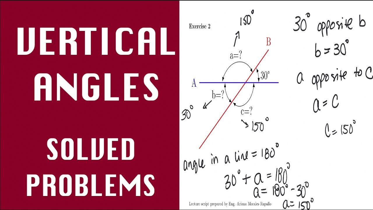 VERTICAL ANGLES IN AN EASY WAY: How to calculate the angles between 2 intersecting lines