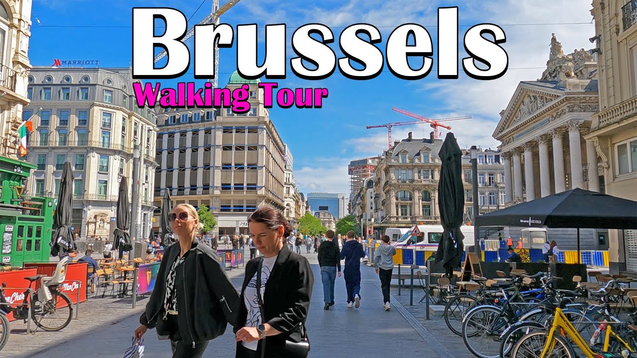 Brussels, 🇧🇪 BELGIUM  - Walking Tour 4K - Walk in Downtown Brussels - April 2024