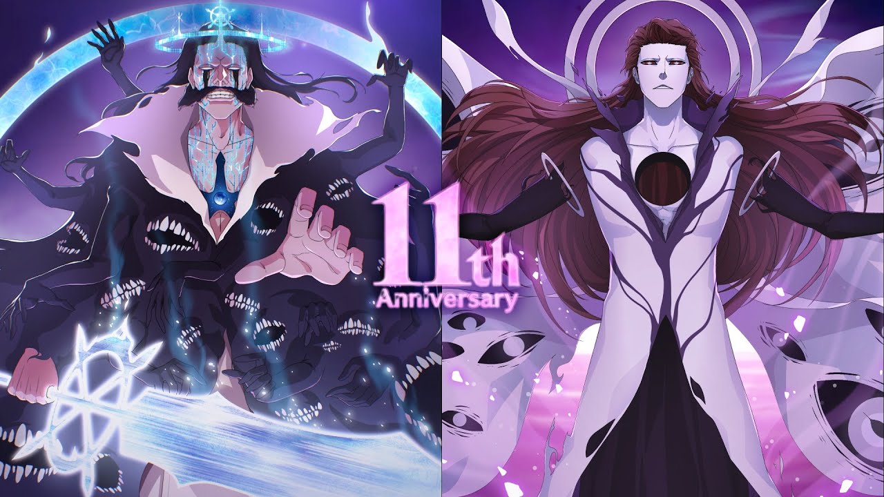 11th Anniversary Yhwach and Aizen faux designs: Bleach Brave Souls - Yhwach and Aizen what if?