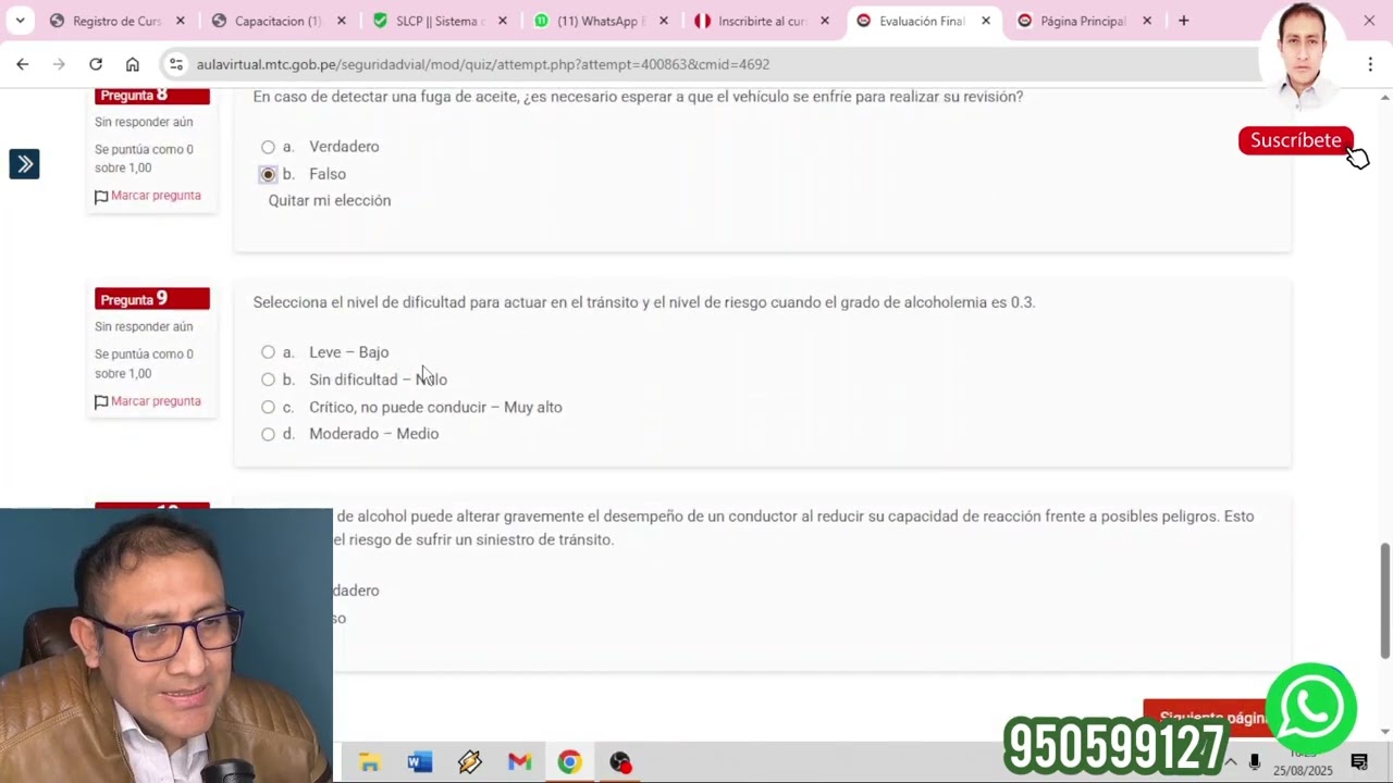 AULA VIRTUAL MTC ¿COMO APROBAR EL CURSO DE SEGURIDAD VÍAL?
