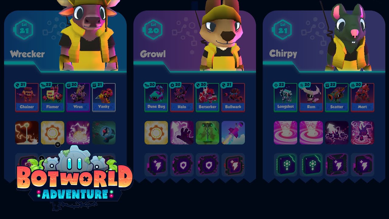 My best recruit Bot Squads for farming/missions | Botworld Adventure