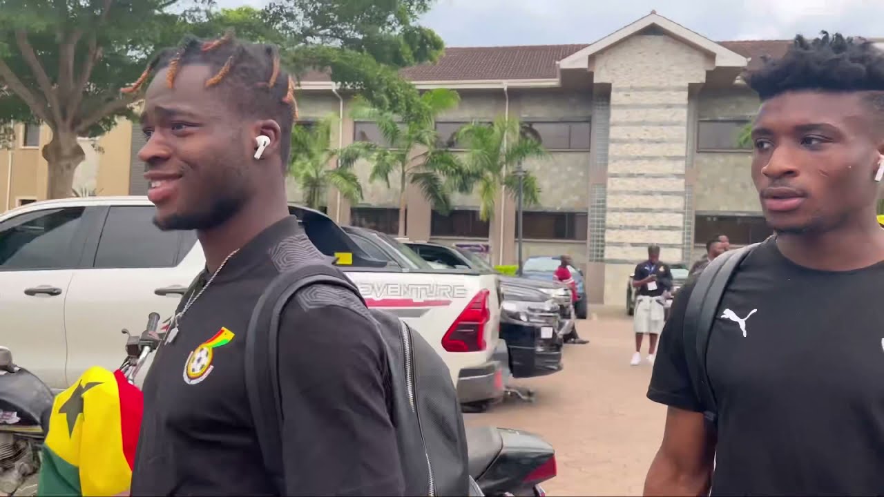 Blackstars Team on the way to Cape Coast stadium LIVE