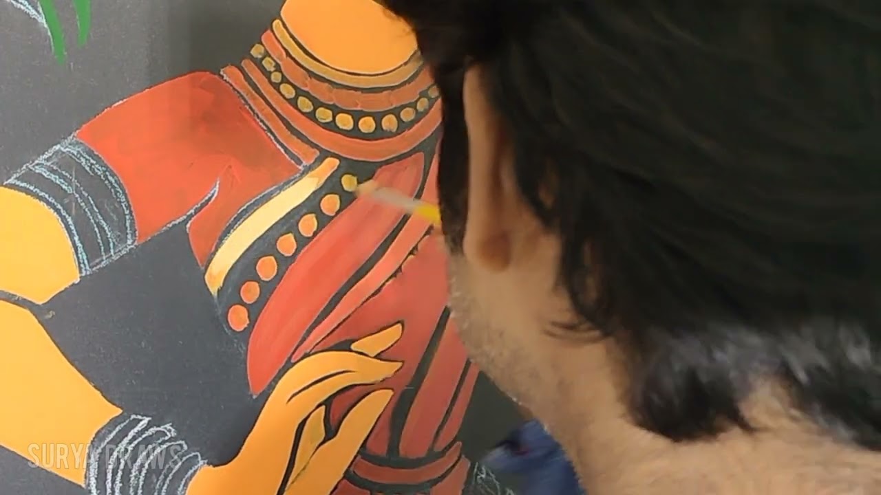 Madhubani painting | this wall painting work | 🖌️ amazing | watch now #3