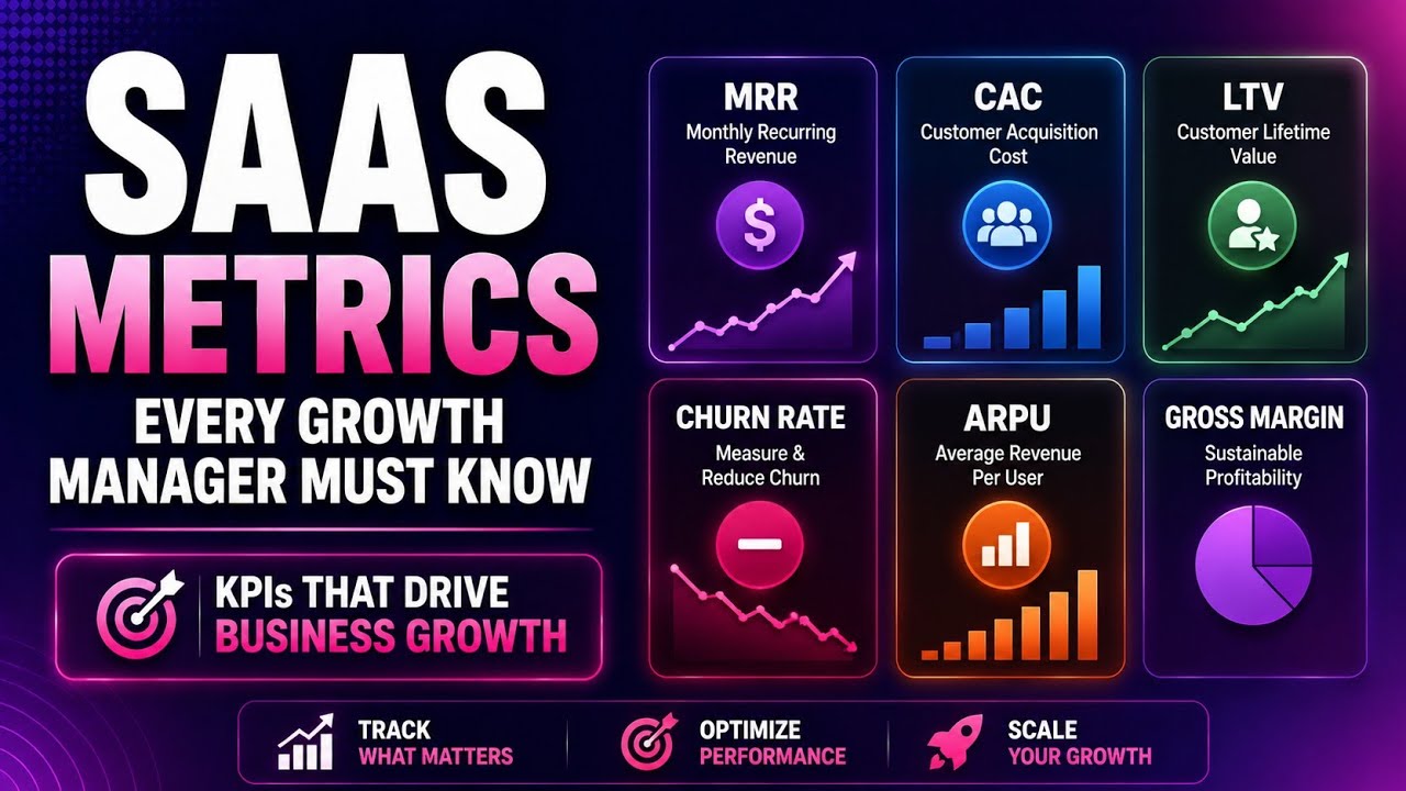 SaaS Metrics Every Growth Manager Must Know | KPIs That Drive Business Growth | Uplatz