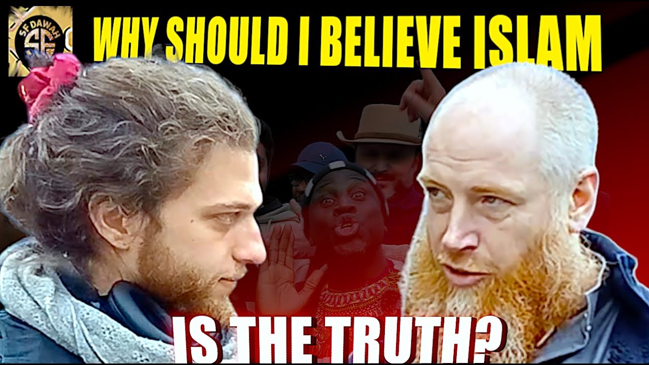 WHY SHOULD I BELIEVE ISLAM IS THE TRUTH! Atheist & Yusuf Speaker's corner