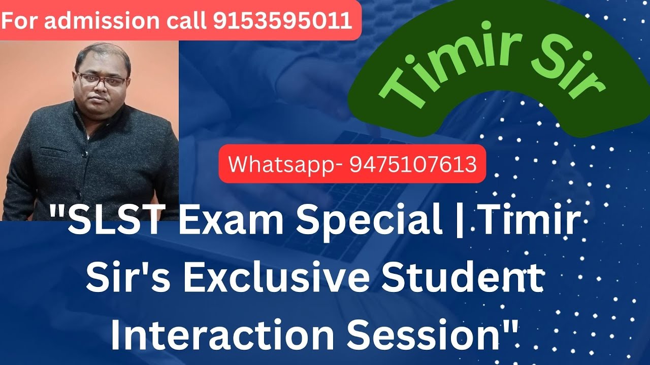 WBSSC SLST Exam Special 2025 | Timir Sir's Exclusive Student Interaction Session MATHEMATICS SUBJECT