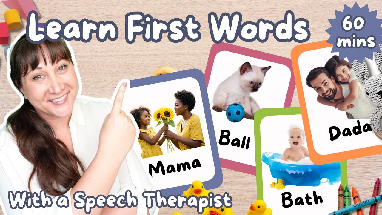 First Word flashcards | Baby and toddler learning | Learn to speak English 
