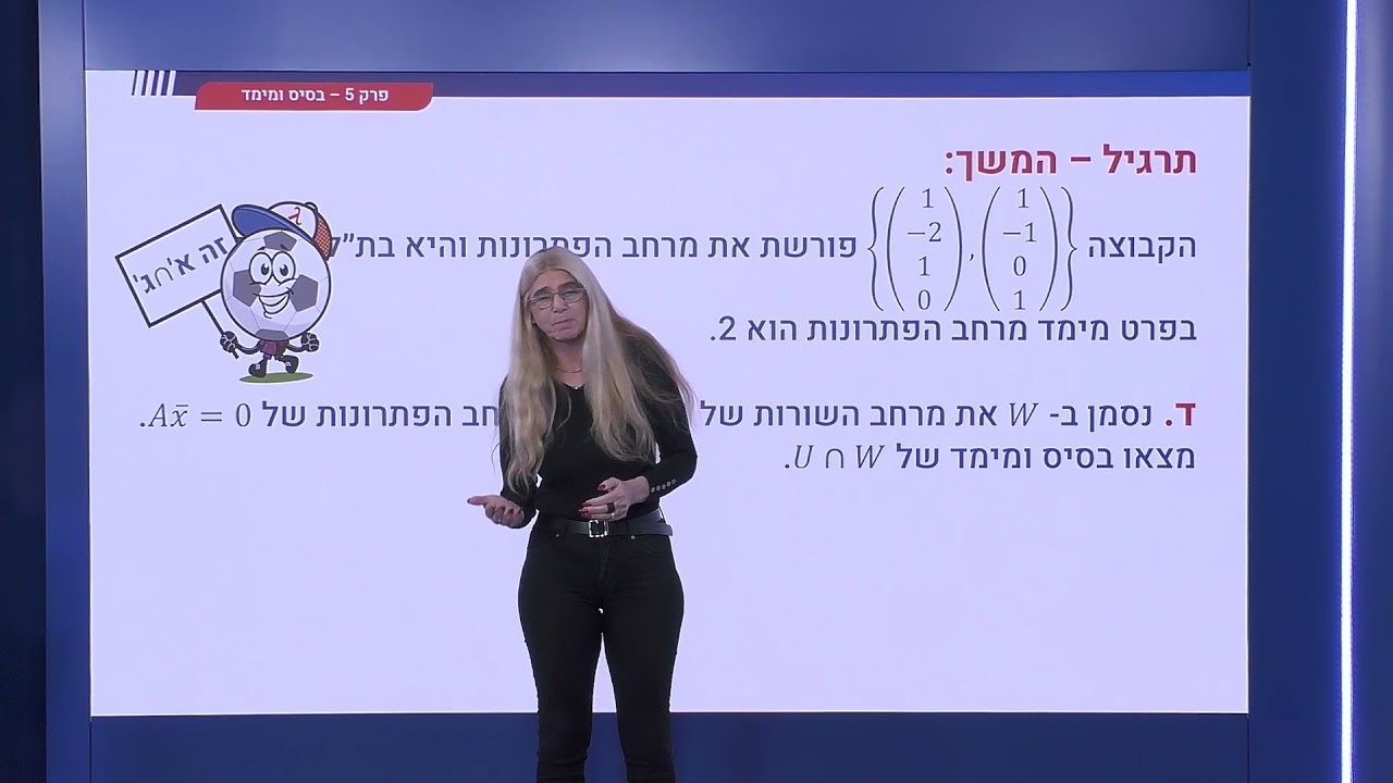 189 - דוגמא מסכמת למציאת בסיס ומימד