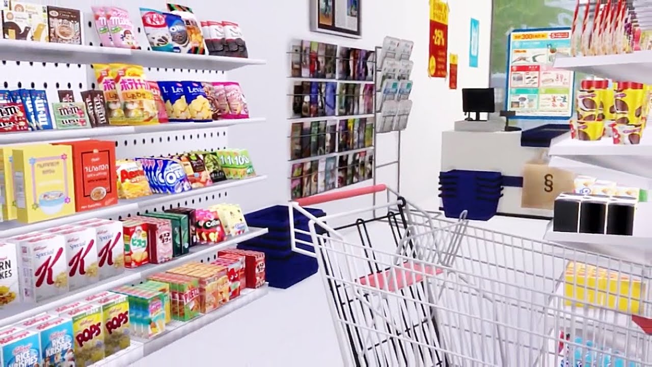 🛒🛍 The Sims 4 Functional Supermarket | Speed Build | CC Links