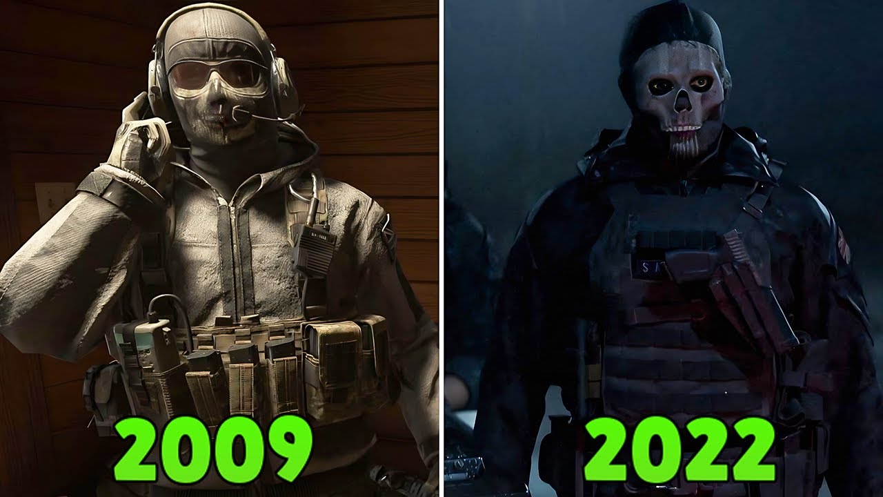 Сравнение старого и нового Ghost в Modern Warfare II &mdash; 2009&ndash;2022