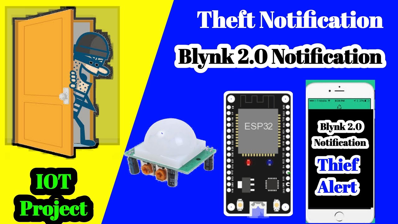 ESP 32/NodeMCU | IOT THEFT DETECTION DEVICE WITH Blynk 2.0 Notification FEATURE (PIR Home Security)