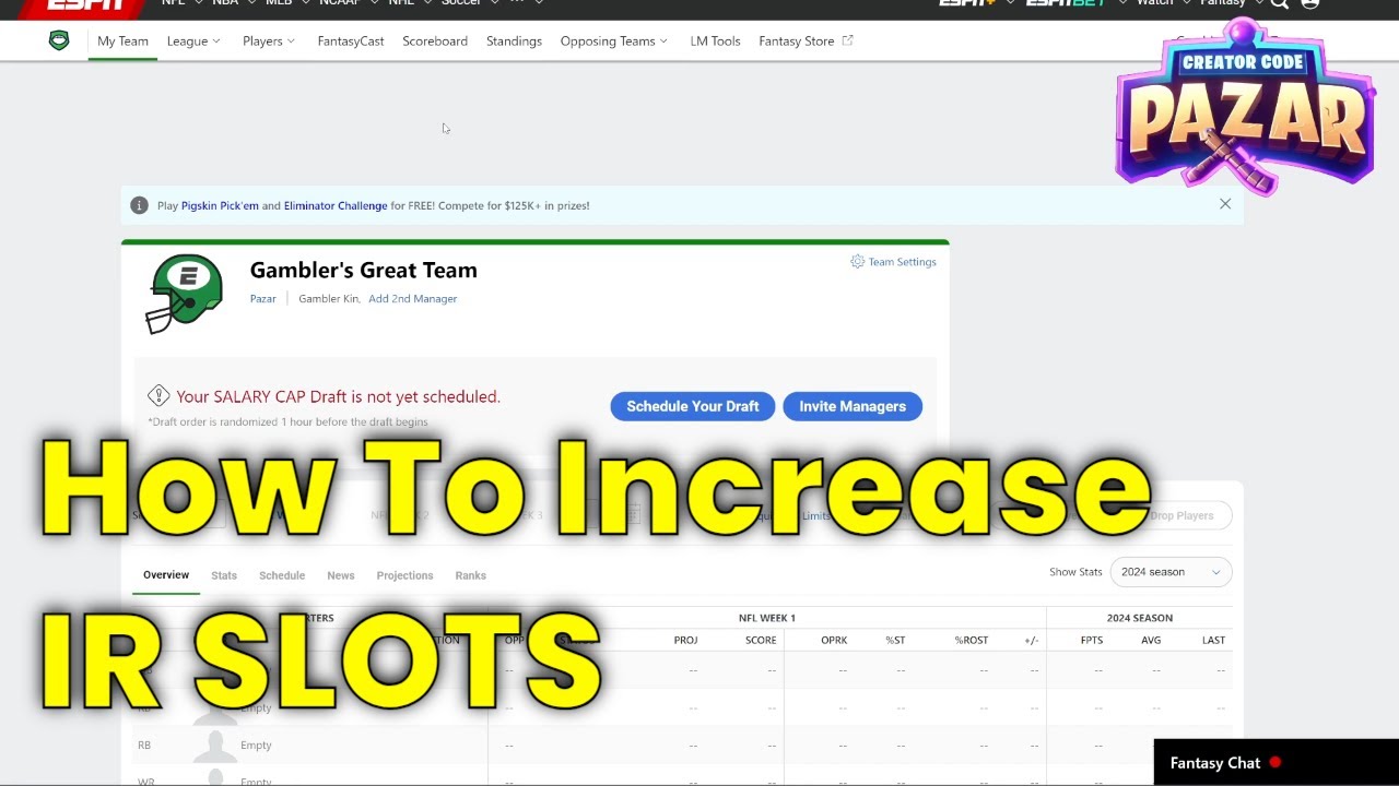 How to Increase IR Slots Available ESPN Fantasy Football