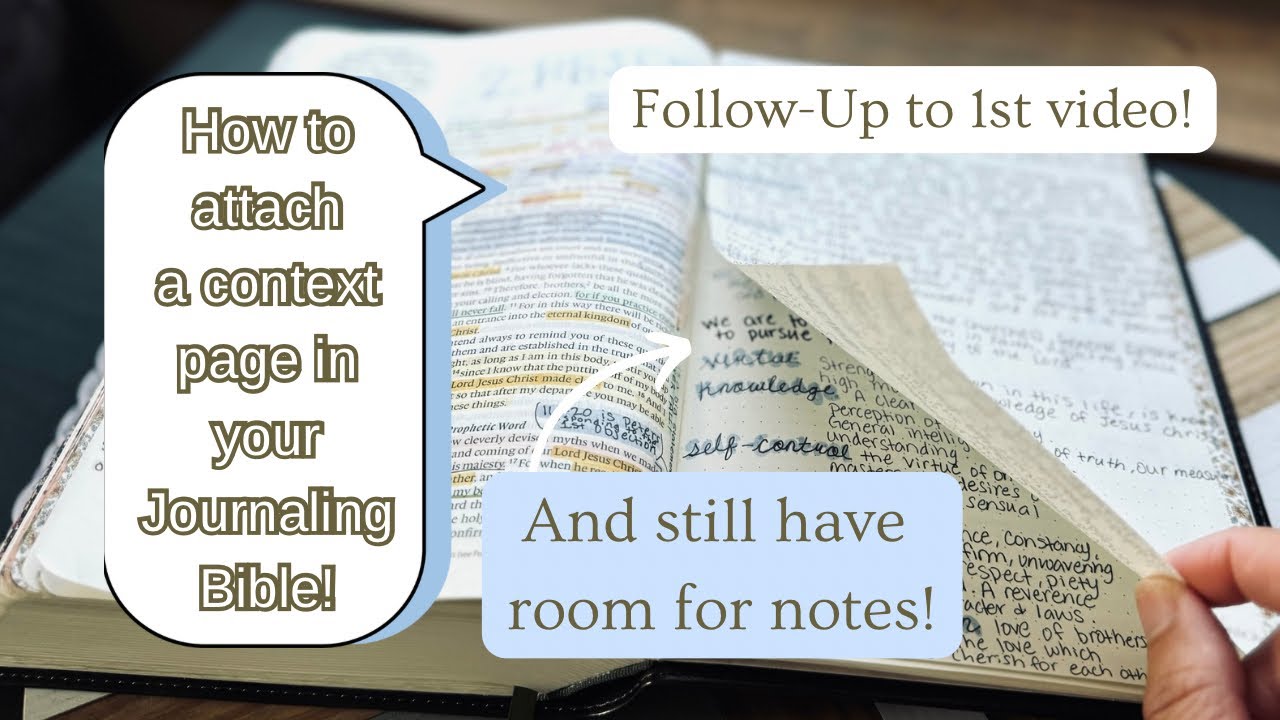 CORRECTION VIDEO for How to attach a CONTEXT page in your Bible | ESV Single Column Journaling Bible