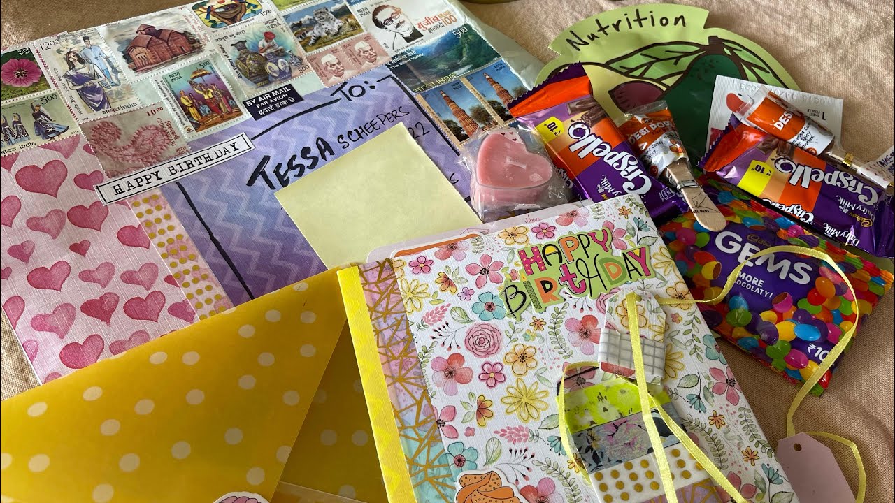 Birthday happy mail for my penpal | watercolor florals | snail mail flipbook | mini album | pastels