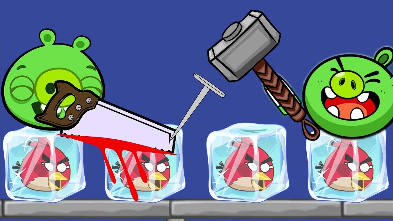 Angry Birds Frozen - DRAWING WATER WAY TO UNFREEZE ANGRY BIRDS!