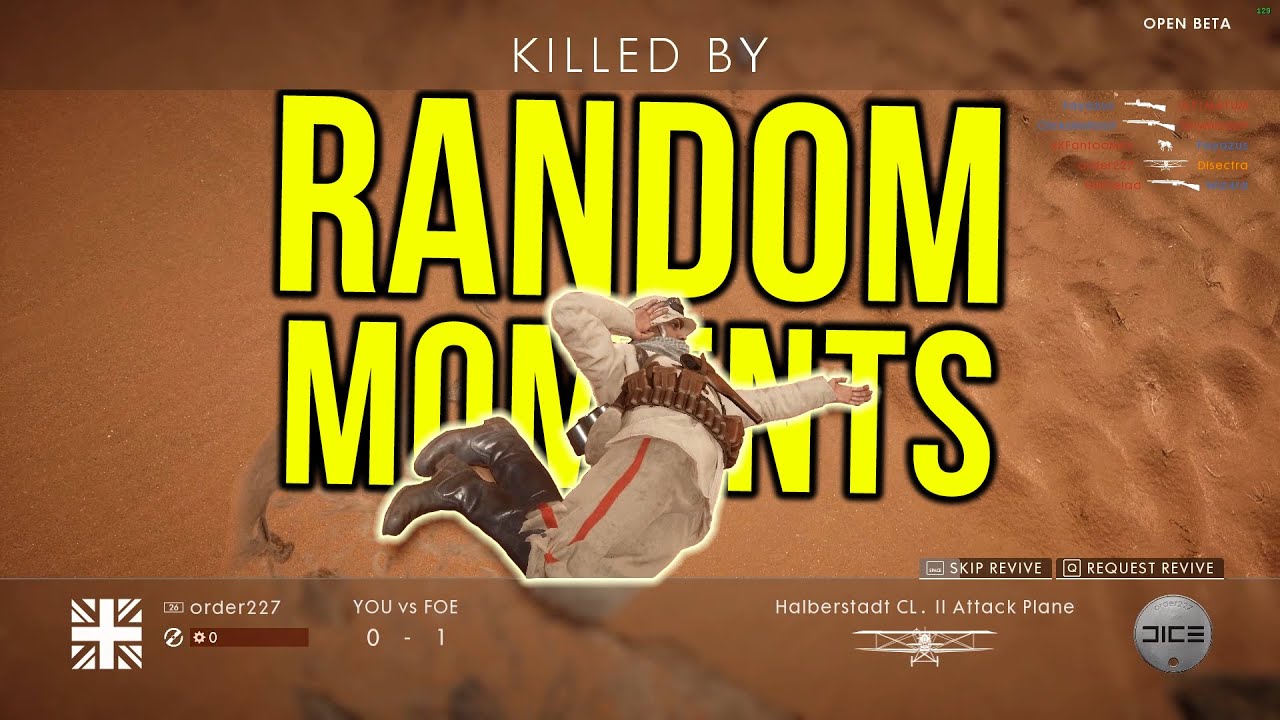 Battlefield 1 Beta Random Moments | Roadkills, Dusting, Funny Glitches & Bugs