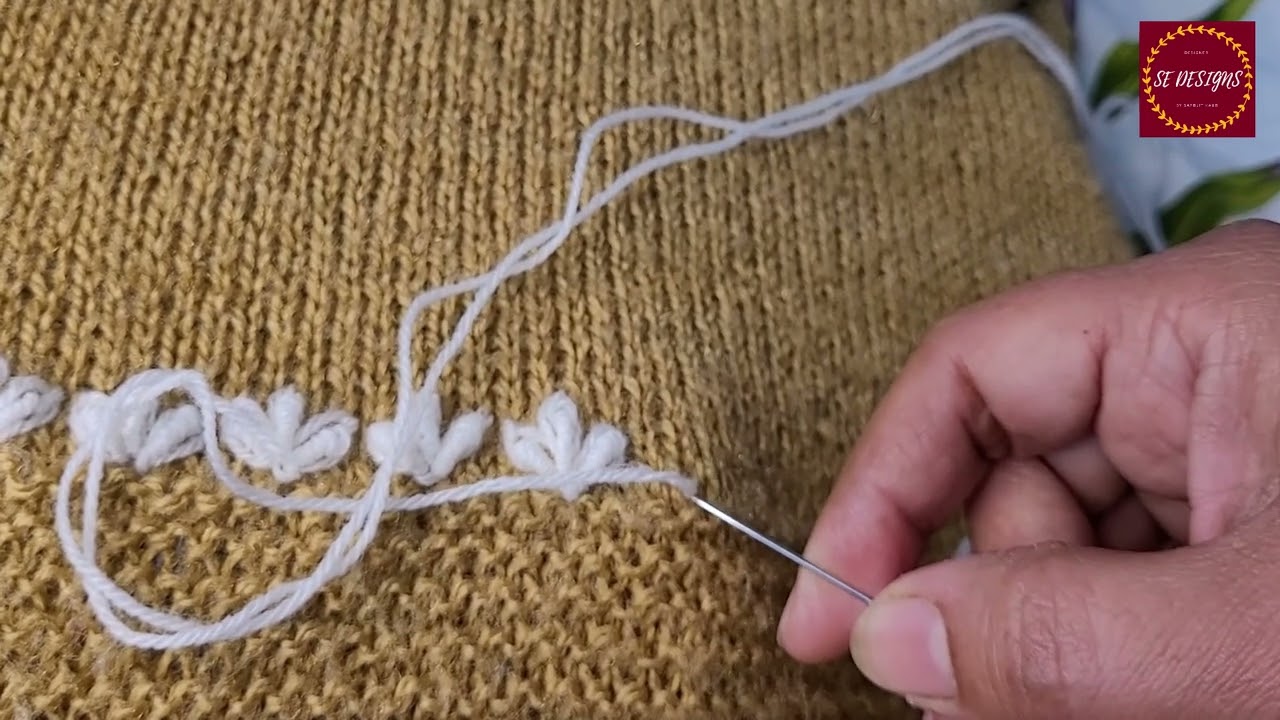 How to embroidery on a knitted sweater without any trace simple and basic trick