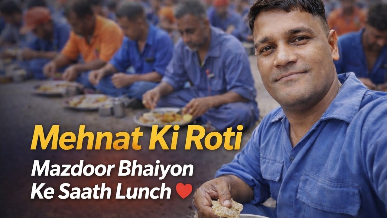 Mazdoor Bhaiyon Ke Saath Lunch ❤️ | Mehnat Ki Roti Ka Asli Swad | Aajkal Main