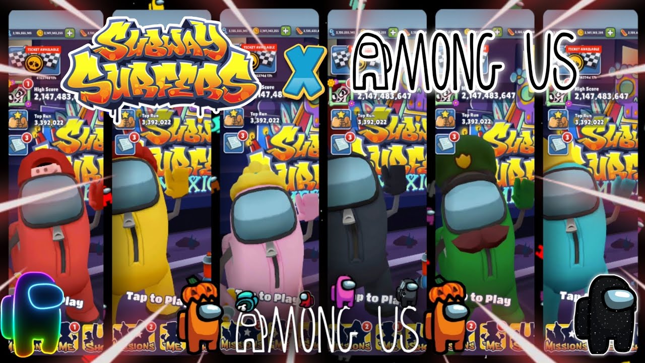 👁️‍🗨️ 🌌 6 Characters AMONG US Crew Gameplay | Subway Surfers Mexico Halloween 2025 Collab! 🏴‍☠️🎃