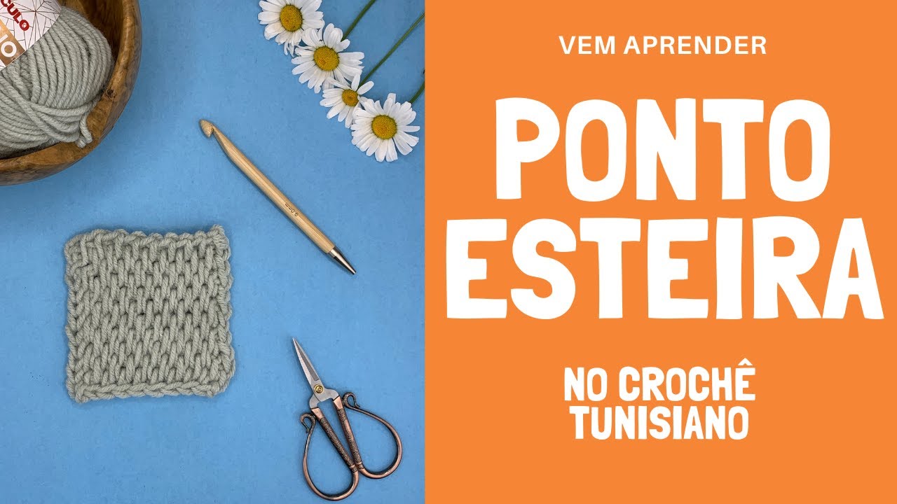 Crochê Tunisiano - Pontos Esteira ou Ponto Rede