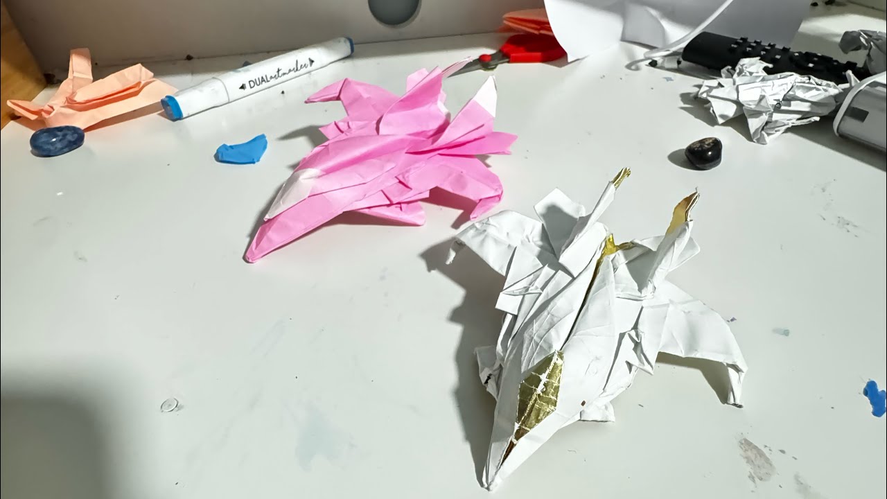 Origami fighter jet night falcon ￼￼￼￼