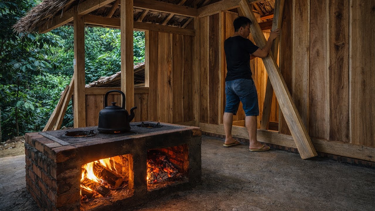 Wood Walls + Fire Stove = Forest Kitchen… What Could Go Wrong?