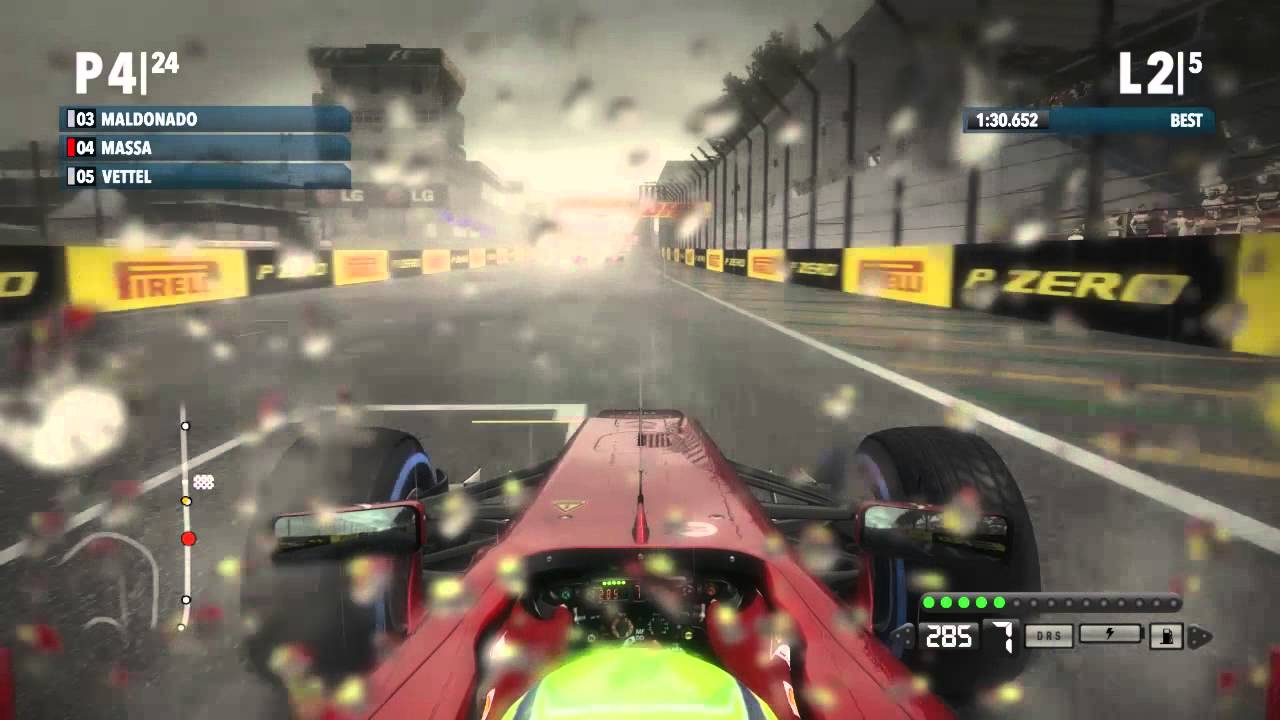 Codemasters F1 2012 - Gameplay - Interlagos - Heavy Rain - Felipe Massa