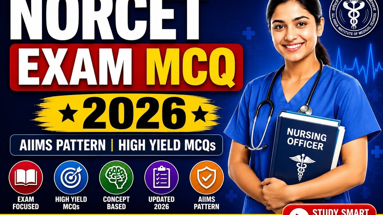 Тест MCQ для экзамена NORCET 2026 | Клинические ситуационные задачи по сестринскому делу 2026 | С...