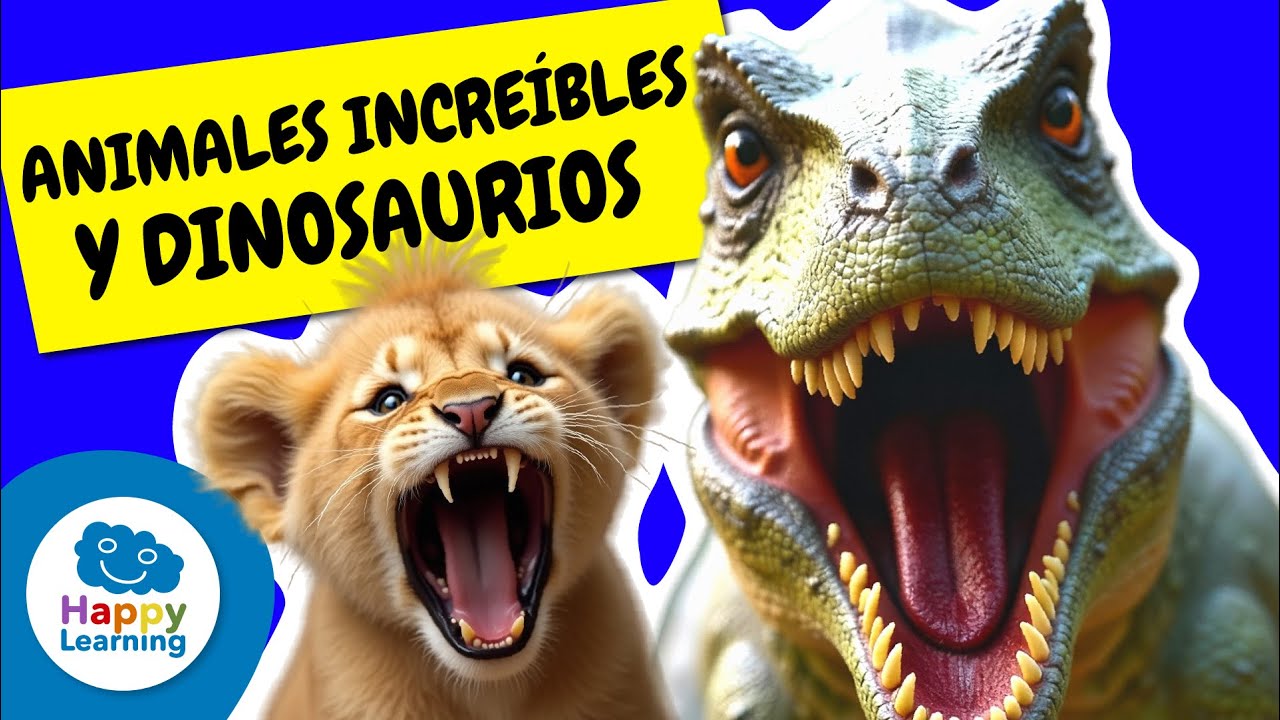 🦁🦕 DINOSAURIOS y ANIMALES INCREÍBLES: ¡Descúbrelos! | Vídeos Educativos para Niños |@Happy Learning Español