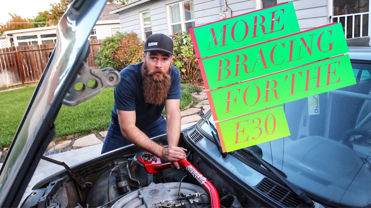 BMW E30 Strut Brace Install Episode #35 BERTY 30 Build