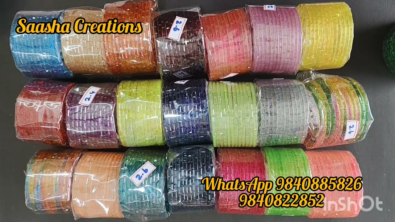 Salli Bangles restocked at Laksh Handmade. Dozen Rs 70/- WA 9840885826 / 9840822852.